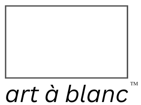 Logo of 'art  blanc' with a black rectangle and text on a white background